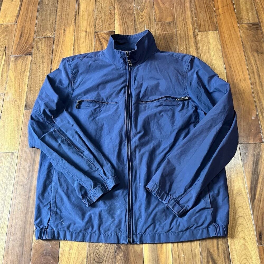 Michael Kors Windbreaker Jacket Men's L Navy Blue Full Zip Lightweight